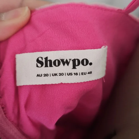 ShowPo Brailey Sweetheart Bustier Mini Dress in Pink Jacquard Sz 16 - Picture 6 of 14